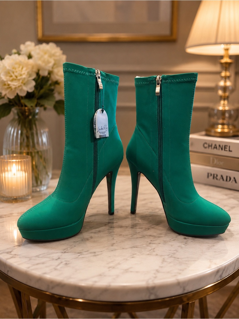 London Rag Emerald Green Platform Stiletto Ankle Boots NWT Size 8